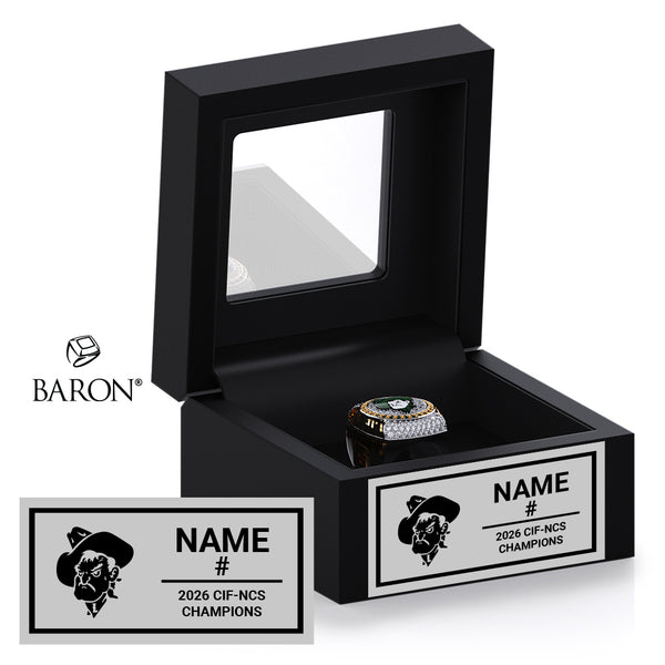 Livermore High School Baseball 2026 Championship Black Window Ring Box