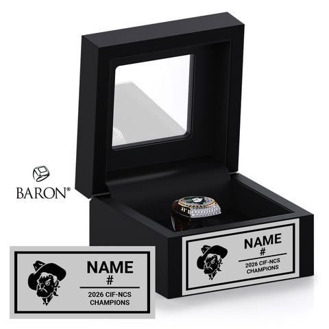 Livermore High School Baseball 2026 Championship Black Window Ring Box