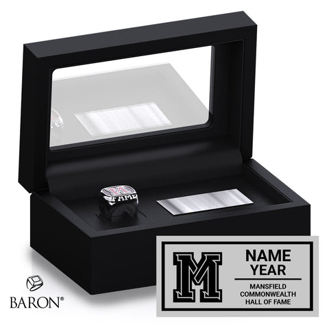 Mansfield Commonwealth University Hall of Fame Black Standard Window Ring Box