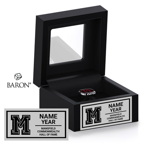 Mansfield Commonwealth University Hall of Fame Black Window Ring Box