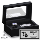 Michigan Warriors Hockey 2026 Championship Black Standard Window Ring Box