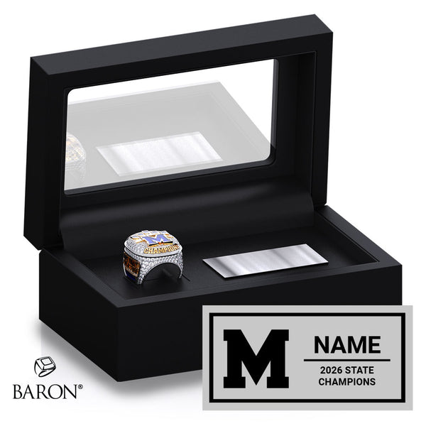 Moapa Valley High School Boys Track & Field 2026 Championship Black Standard Window Ring Box