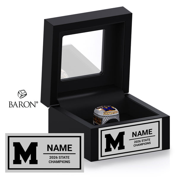 Moapa Valley High School Boys Track & Field 2026 Championship Black Window Ring Box