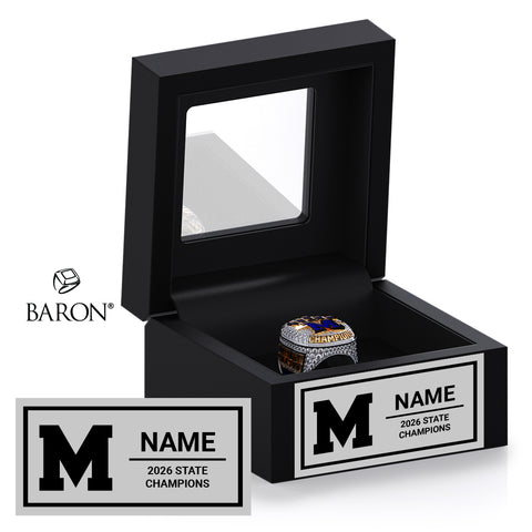 Moapa Valley High School Boys Track & Field 2026 Championship Black Window Ring Box