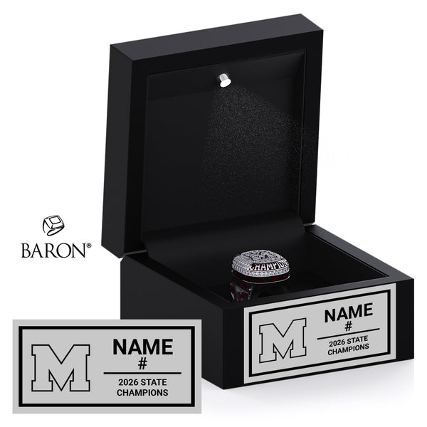 Morgan High School Boys Volleyball 2026 Championship Black LED Ring Box