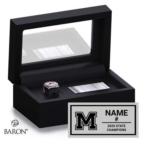 Moscow High School Soccer 2025 Championship Black Standard Window Ring Box