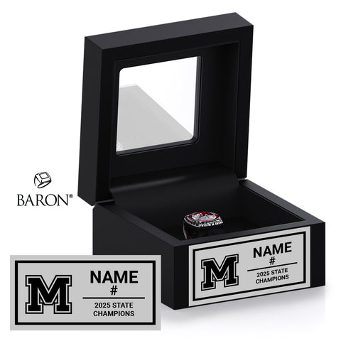 Moscow High School Soccer 2025 Championship Black Window Ring Box