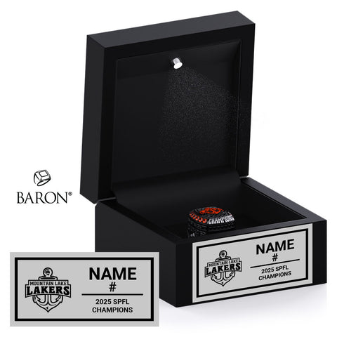 Mountain Lake Lakers Football 2026 Championship Black LED Ring Box