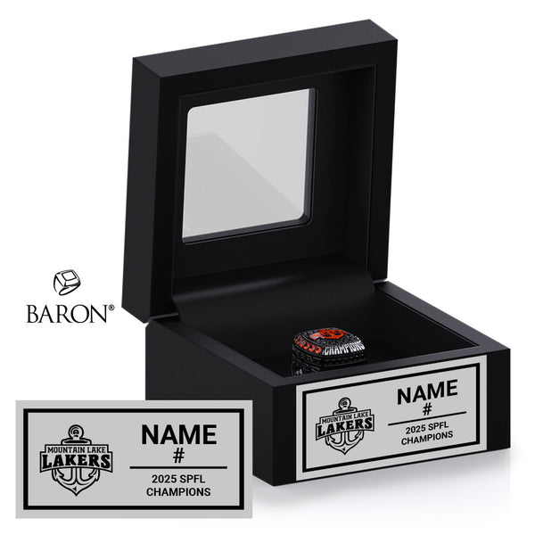 Mountain Lake Lakers Football 2026 Championship Black Window Ring Box