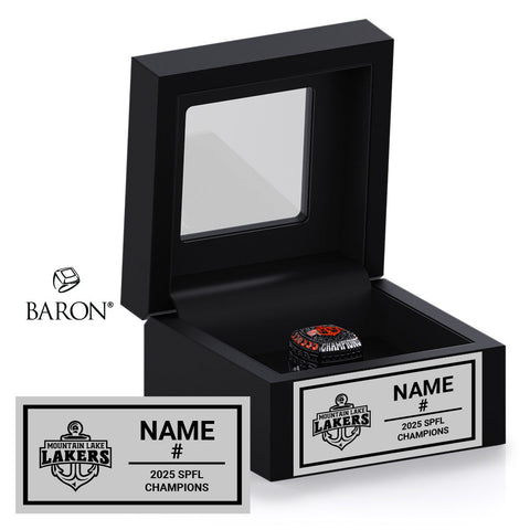 Mountain Lake Lakers Football 2026 Championship Black Window Ring Box