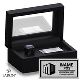 Mountain West Championship Game Officials Football 2025 Championship Black Standard Window Ring Box