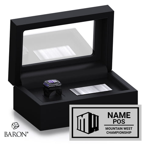 Mountain West Championship Game Officials Football 2025 Championship Black Standard Window Ring Box