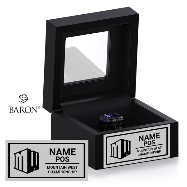 Mountain West Championship Game Officials Football 2025 Championship Black Window Ring Box