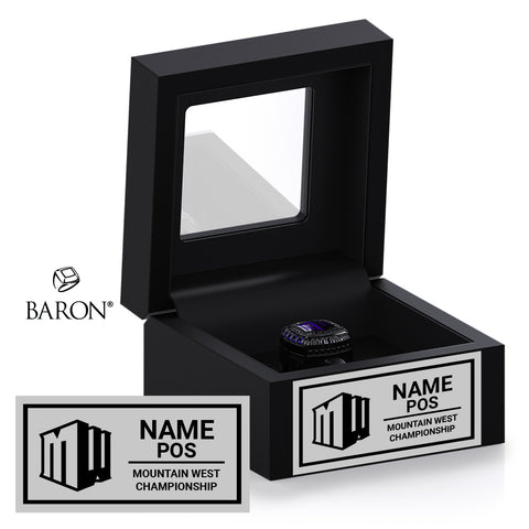 Mountain West Championship Game Officials Football 2025 Championship Black Window Ring Box