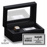 Northeastern Oklahoma A&M College Women's Basketball 2026 Championship Black Standard Window Ring Box