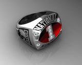 Championship Football Ring with Glass Enamel