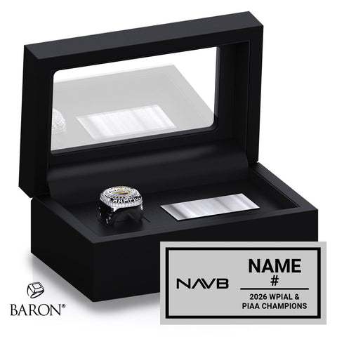 North Allegheny Senior High School Boys Volleyball 2026 Championship Black Standard Window Ring Box