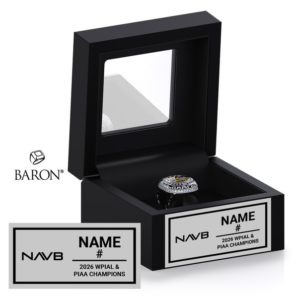 North Allegheny Senior High School Boys Volleyball 2026 Championship Black Window Ring Box