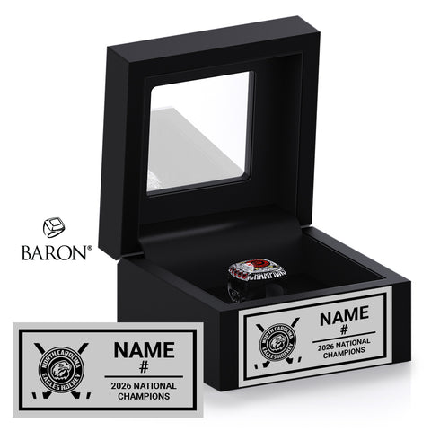 North Carolina Eagles Hockey 2026  Championship Black Window Ring Box