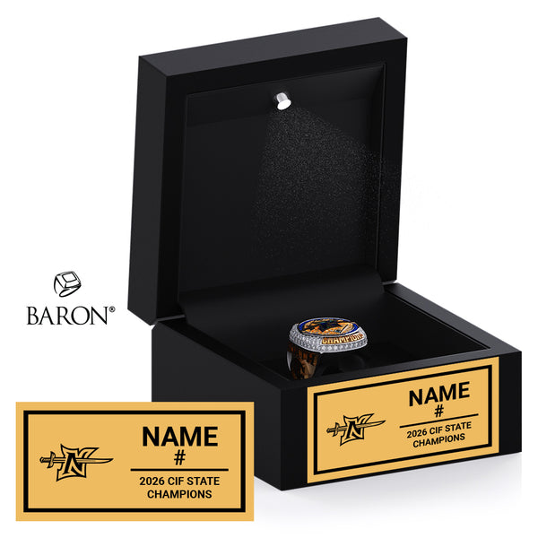 North High School Baseball 2026 Championship Black LED Ring Box