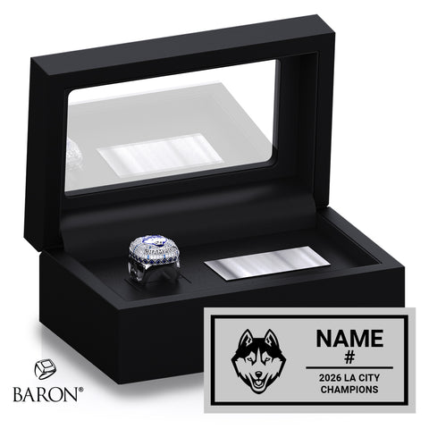 North Hollywood High School Girls Basketball 2026 Championship Black Standard Window Ring Box