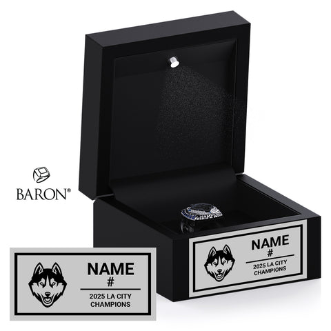 North Hollywood High School Softball 2025 Championship Black LED Ring Box