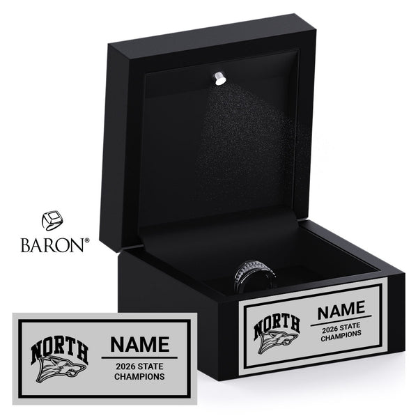 North Paulding Middle School Cheer 2026 Championship Black LED Ring Box