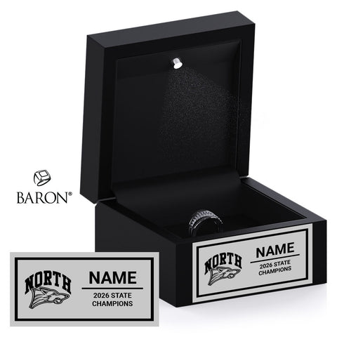 North Paulding Middle School Cheer 2026 Championship Black LED Ring Box