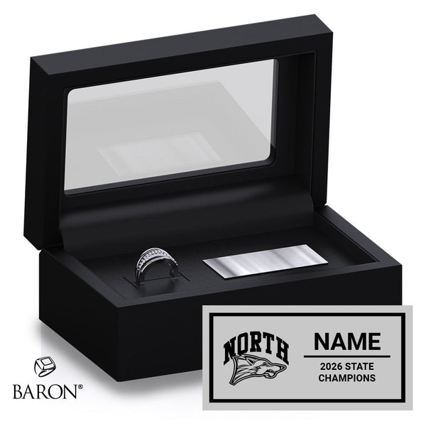 North Paulding Middle School Cheer 2026 Championship Black Standard Window Ring Box
