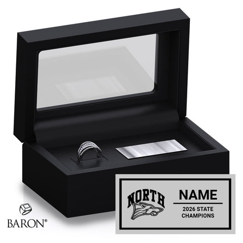 North Paulding Middle School Cheer 2026 Championship Black Standard Window Ring Box