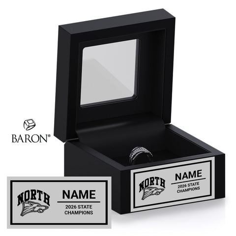 North Paulding Middle School Cheer 2026 Championship Black Window Ring Box