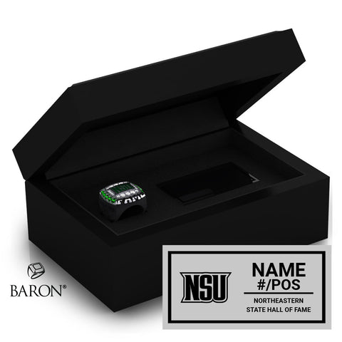 Northeastern State University Football 1980 Black Standard Window Ring Box