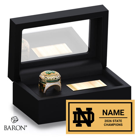 Notre Dame Prep Cheer 2026 Championship Black Standard Window Ring Box