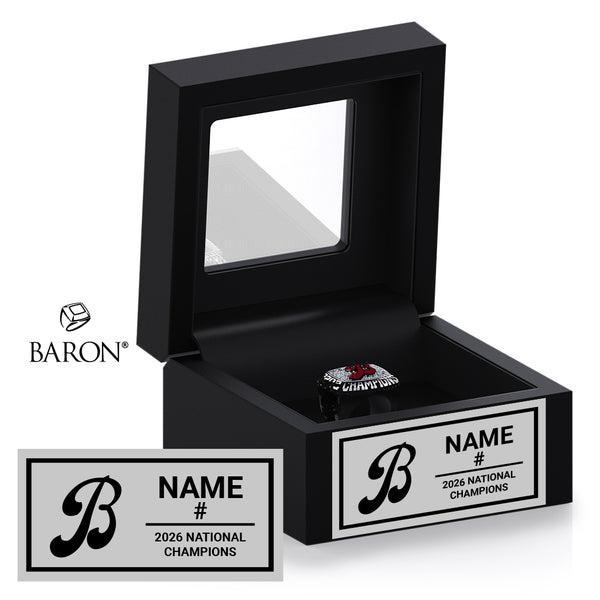 OC Batbusters Softball 2026 Championship Black Window Ring Box