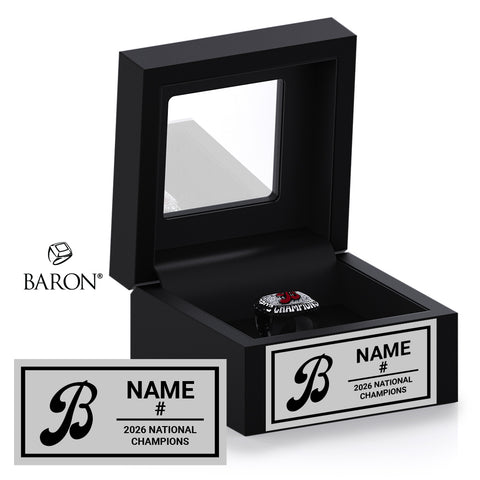 OC Batbusters Softball 2026 Championship Black Window Ring Box