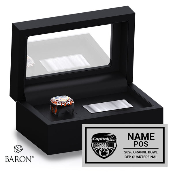 Orange Bowl Officials 2026 Championship Black Standard Window Ring Box