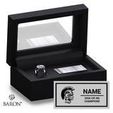 Orland High School Cheer 2026 Championship Black Standard Window Ring Box