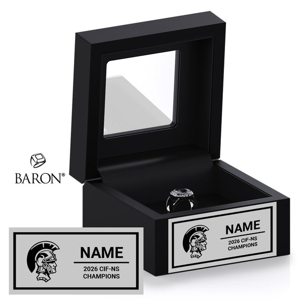 Orland High School Cheer 2026 Championship Black Window Ring Box