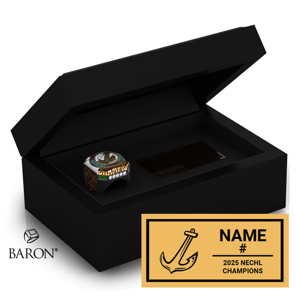 Oswego State Hockey 2025 Championship Black Standard Window Ring Box