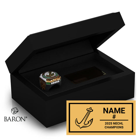 Oswego State Hockey 2025 Championship Black Standard Window Ring Box