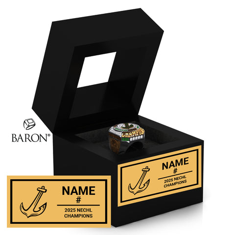 Oswego State Hockey 2025 Championship Black Window Ring Box