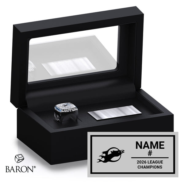 Pacific Ridge High School Boys Hockey 2026 Championship Black Standard Window Ring Box