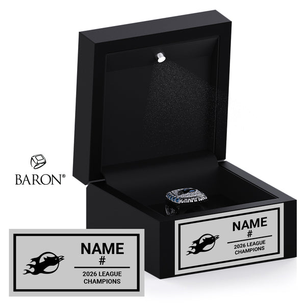 Pacific Ridge High School Boys Hockey 2026 Championship Black LED Ring Box