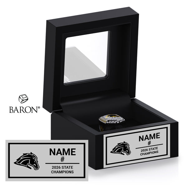 Park River High School Baseball 2026 Championship Black Window Ring Box