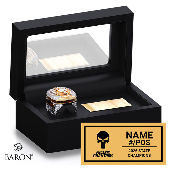 Phantoms Football 2026 Championship Black Standard Window Ring Box