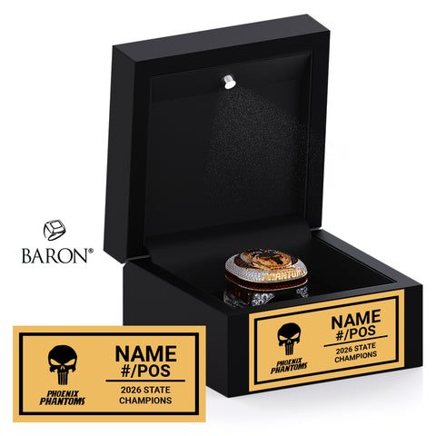 Phantoms Football 2026 Championship Black LED Ring Box