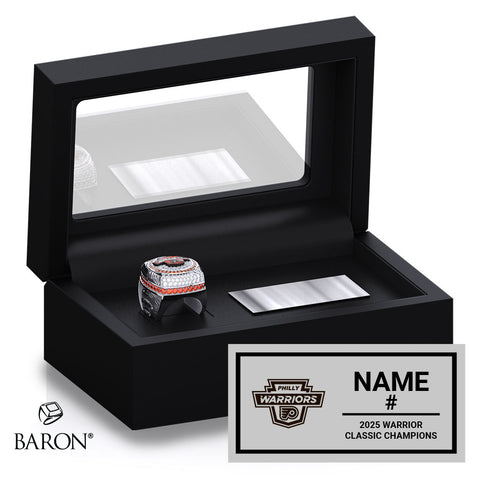 Philly Warriors Hockey 2025 Championship Black Standard Window Ring Box