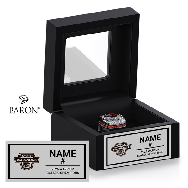 Philly Warriors Hockey 2025 Championship Black Window Ring Box