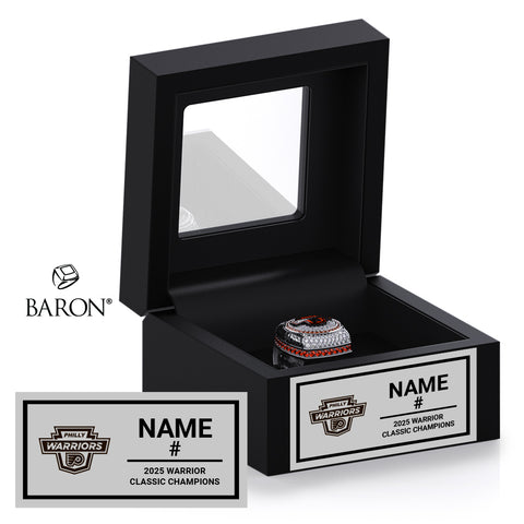 Philly Warriors Hockey 2025 Championship Black Window Ring Box