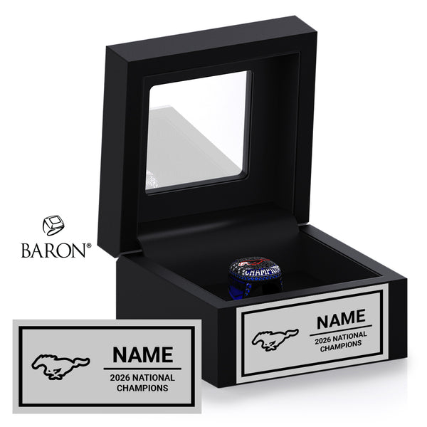Pioneer High School Cheer 2026 Championship Black Window Ring Box